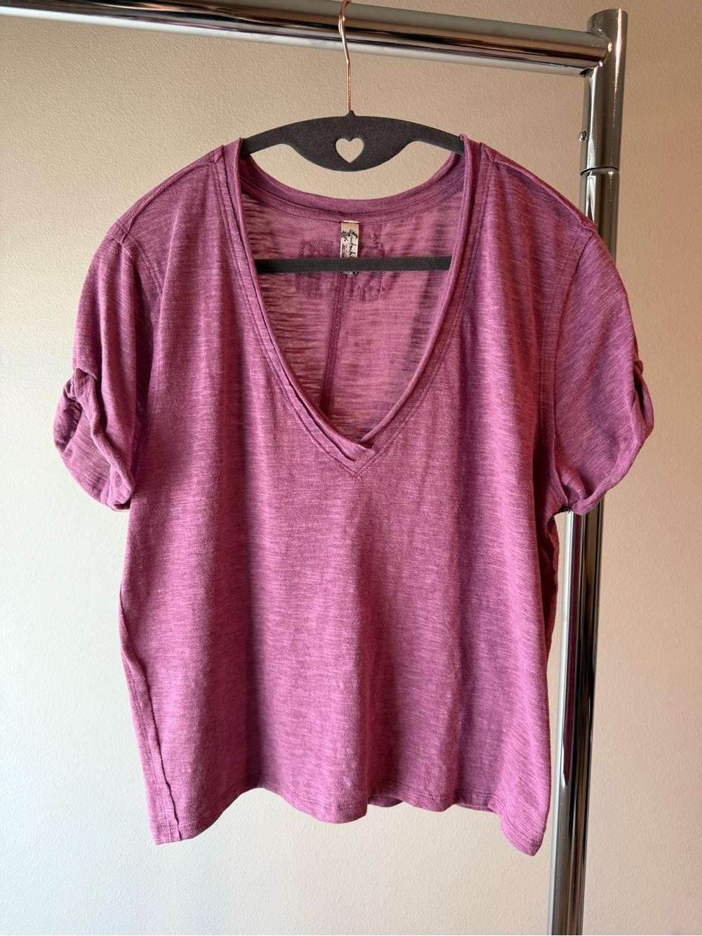 Free People Size Small Take 2 Tee in Muted Berry NWOT